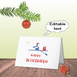 Prettig feest roeier die cadeau brengt feestdagen kaart