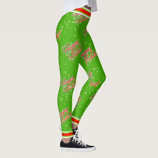 Prettig feest / Rood Wit en Groen Leggings (Rechts)