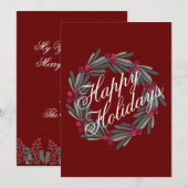 Prettig feest Script Eenvoudig Schattig Feestelijk Feestdagenkaart (Voorkant / Achterkant)