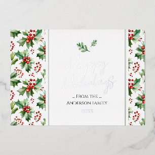 Prettig feest simpel Kerstmis bes Folie Feestdagenkaart