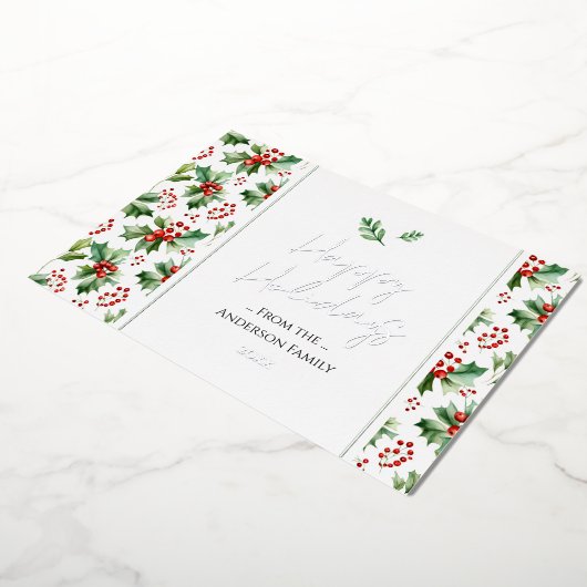 Prettig feest Simple Kerstmis Besje Folie Feestdagenkaart (Gedraaid)