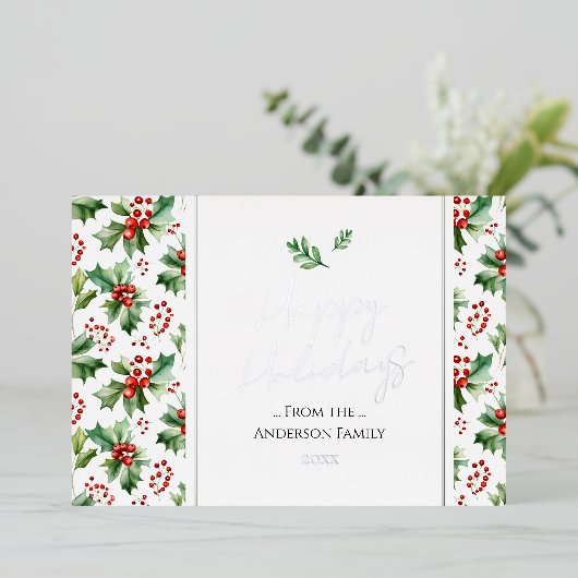 Prettig feest Simple Kerstmis Besje Folie Feestdagenkaart (Staand Voorkant)