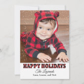 Prettig feest Snow Card | Buffalo Plaid Feestdagenkaart (Voorkant)