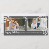 Prettig feest Snowflakes Kerst foto kaart (Voorkant)