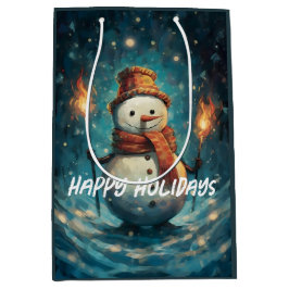 Prettig feest Snowman Traditionele Kerstmis Medium Cadeauzakje
