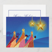 Prettig feest | Stille Nacht Drie Wijzen Feestdagenkaart (Voorkant / Achterkant)