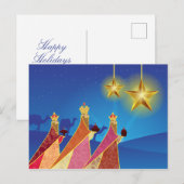 Prettig feest | Stille Nacht Drie Wijzen Feestdagenkaart (Voorkant / Achterkant)