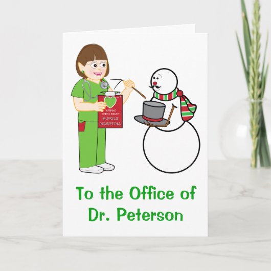 Prettig feest tot een dokterspraktijk feestdagen kaart (Voorkant)