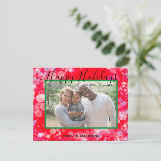 Prettig feest uw foto en persoonlijk bericht feestdagenkaart (Staand voorkant)