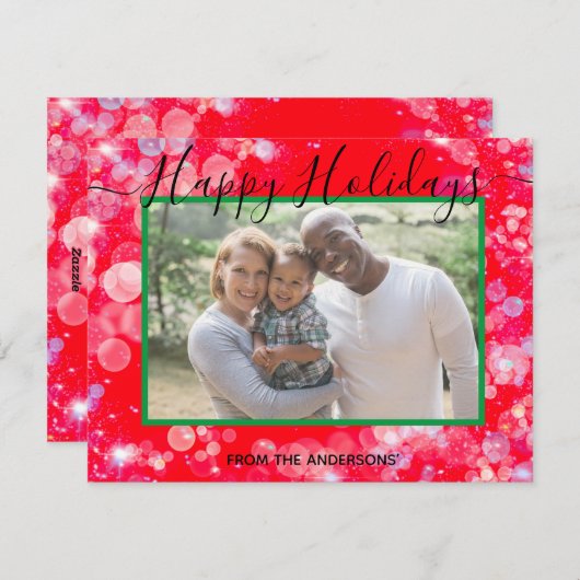 Prettig feest uw foto en persoonlijk bericht feestdagenkaart (Voorkant / Achterkant)