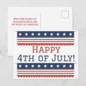 Prettig feest van de 4e juli Onafhankelijkheidsdag Briefkaart (Voorkant / Achterkant)