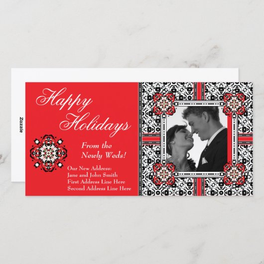 Prettig feest van de pasgehuwden Kerstkaart (Voorkant / Achterkant)