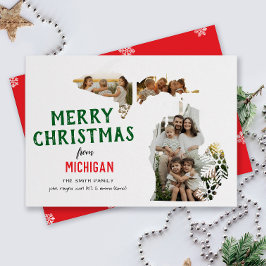 Prettig feest van Michigan Drie foto Feestdagenkaart