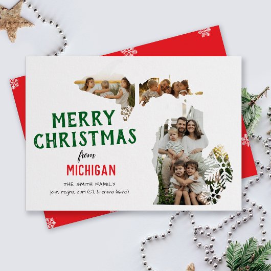 Prettig feest van Michigan Drie foto Feestdagenkaart