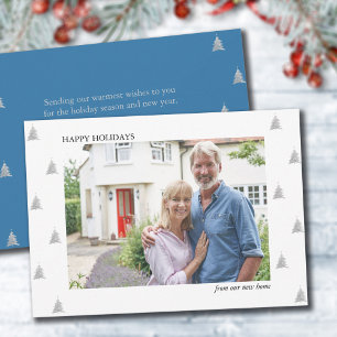 Prettig feest van New Home Simple Photo Moving Aankondiging