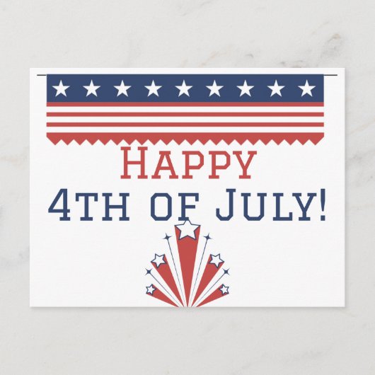 Prettig feest van Onafhankelijkheidsdag 4 juli Briefkaart (Voorkant)