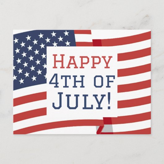 Prettig feest van Onafhankelijkheidsdag 4 juli  Briefkaart (Voorkant)