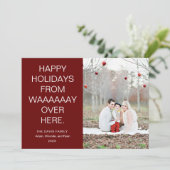 Prettig feest van ver hier met foto feestdagenkaart (Staand voorkant)