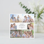 Prettig feest | Vierkantige fotocollage Feestdagenkaart (Staand voorkant)