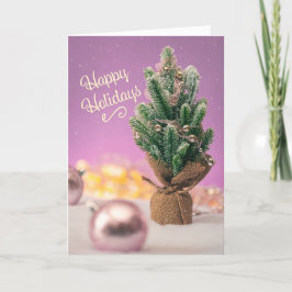 Prettig feest voor iedereen Kleine boom op Lavende Feestdagen Kaart