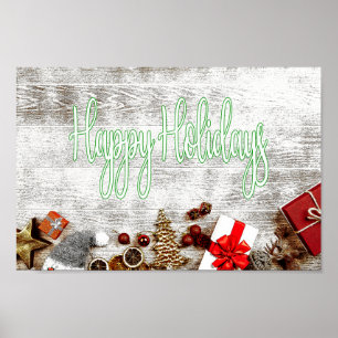 Prettig feest - vrolijk kerstfeest, seizoensgroet poster