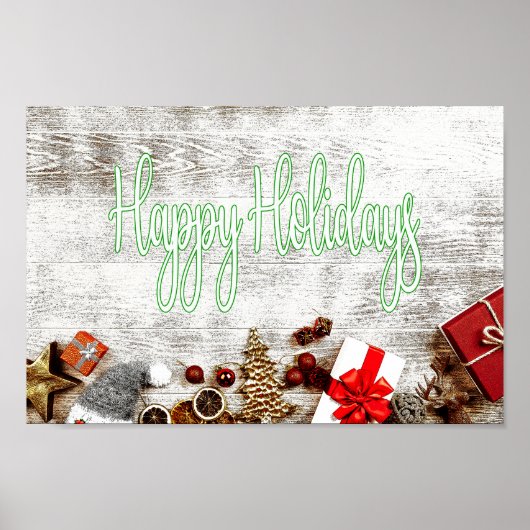 Prettig feest - vrolijk kerstfeest, seizoensgroet poster (Voorkant)