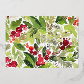 Prettig feest watercolor bloem foto  folie feestdagenkaart (Achterkant)