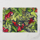 Prettig feest watercolor bloemenfoto navyblauw folie feestdagenkaart (Achterkant)