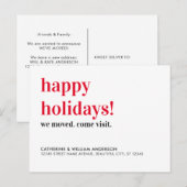 Prettig feest We've Verhuisd Kom langs Verhuizen Aankondigingskaart (Voorkant / Achterkant)
