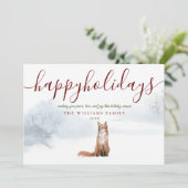 Prettig feest Winter Vos Kerstkaart (Staand voorkant)