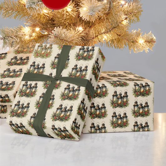 Prettig feest Winterlantaarns Cadeaupapier