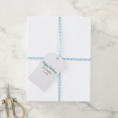 prettig feestdagen blauw bruin naam liefde kerst s cadeaulabel (Met Touw)
