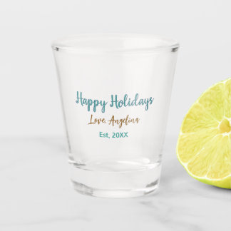 prettig feestdagen blauw bruin naam liefde kerst s shot glas