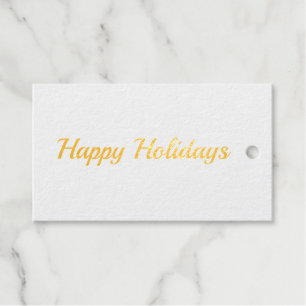 prettig feestdagen eenvoudige minimale folie cadea cadeaulabels