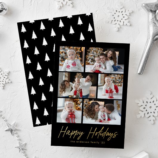 Prettig feestdagen Gouden script 6 foto collage