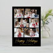 Prettig feestdagen Gouden script 6 foto collage (Staand Voorkant)