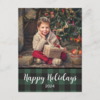 Prettig feestdagen Green Buffalo Plaid 2024