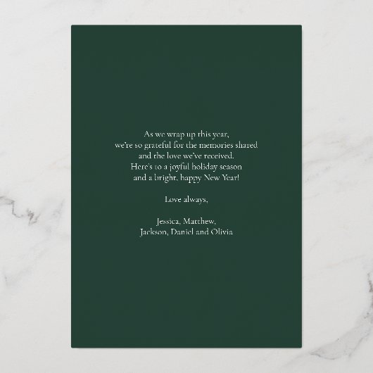 Prettig feestdagen Green Script Modern Minimaal Fo (Achterkant)