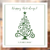 Prettig feestdagen Groene kerstboom op wit Raamsticker (Vel 2)