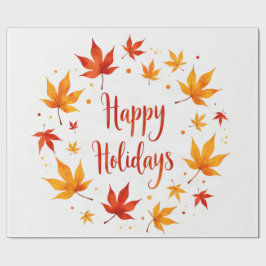 Prettig feestdagen Herfstbladeren Inpakpapier