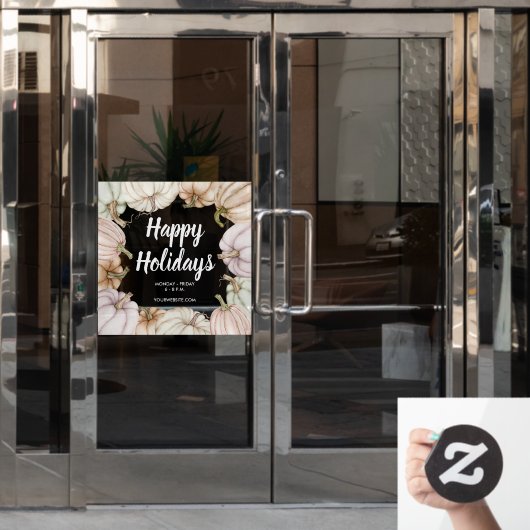 Prettig feestdagen Herfstpompoenen Raamsticker (Kantoordeur)