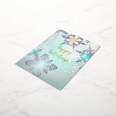 Prettig feestdagen Ijsblauwe Sneeuwvlok (Gedraaid)