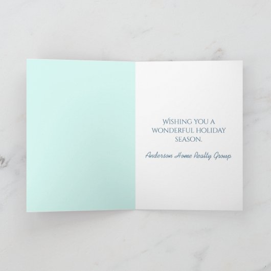 Prettig feestdagen Ijsblauwe sneeuwvlok  Bedankkaart (Binnen)