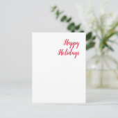 Prettig feestdagen kerst handschrift rood wit briefkaart (Staand voorkant)