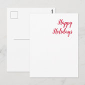 Prettig feestdagen kerst handschrift rood wit briefkaart (Voorkant / Achterkant)