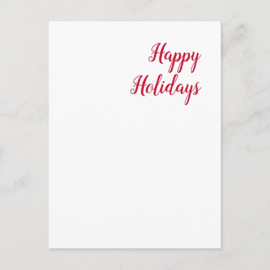 Prettig feestdagen kerst handschrift rood wit briefkaart (Voorkant)