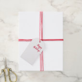 Prettig feestdagen kerst handschrift rood wit cadeaulabel (Met Touw)