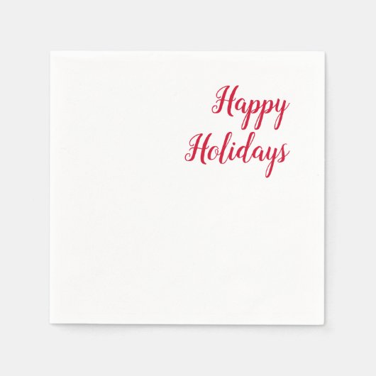 Prettig feestdagen kerst handschrift rood wit servet (Voorkant)