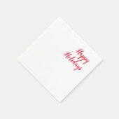 Prettig feestdagen kerst handschrift rood wit servet (Hoek)