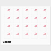 Prettig feestdagen kerst handschrift rood wit vierkante sticker (Vel)